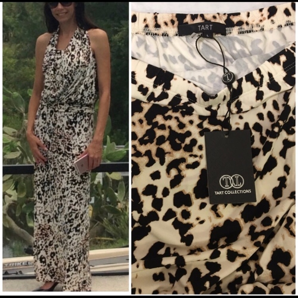 Tart “Mae”animal print halter dress. L
